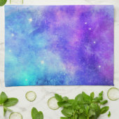 Paarse en Blauwe Galaxy Space Abstract Theedoek (Gevouwen)