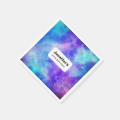Paarse en Blauwe Galaxy Space Abstract Verjaardag Servet (Hoek)