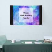 Paarse en Blauwe Galaxy Space Abstract Verjaardag Spandoek (Beurs)