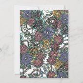 Paarse en Blauwe Gedetailleerde Bloesems Vrijgezel Kaart (Achterkant)