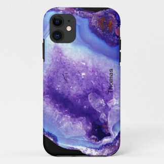 Paarse en blauwe geode iPhone 11 hoesje