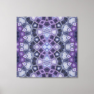 Paarse en blauwe geometrische caleidoscooppatroon canvas afdruk