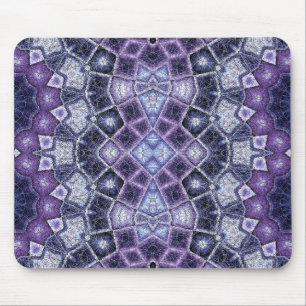 Paarse en blauwe geometrische caleidoscooppatroon muismat
