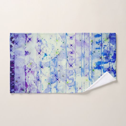 Paarse en blauwe handdoekset bad handdoek (Handdoek)