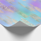 Paarse en blauwe Iridescent & Roos Gold Foil Paint Cadeaupapier (Hoek)