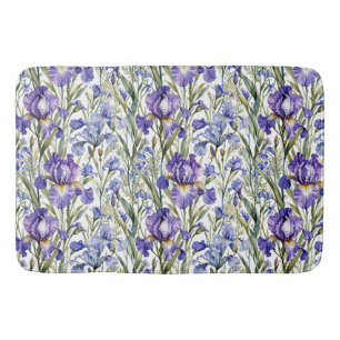 Paarse en blauwe iris badmat