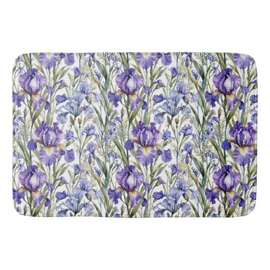 Paarse en blauwe iris badmat (Voorkant)