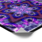 Paarse en blauwe Iris-ventilatorbenzine, mozaïekmo Poster (Hoek)