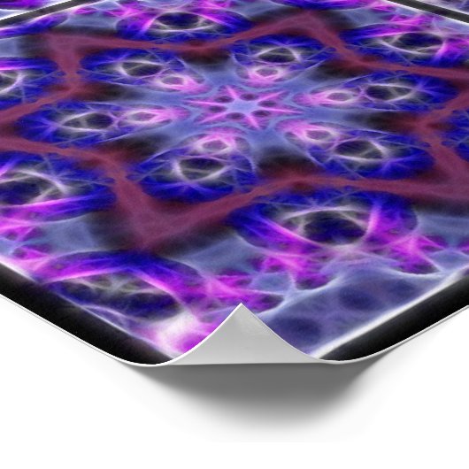 Paarse en blauwe Iris-ventilatorbenzine, mozaïekmo Poster (Hoek)