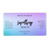 Paarse en blauwe kant- en haarserumetiketten etiket (Voorkant)