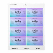 Paarse en blauwe kant- en haarserumetiketten etiket (Full Sheet)