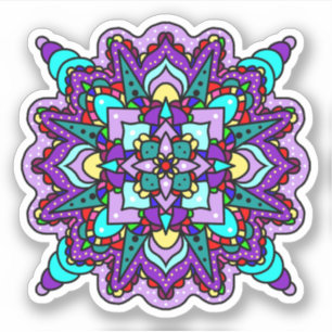 Paarse en blauwe Mandala mystiek Sticker