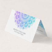 Paarse en blauwe mandala visitekaartjes (Voorkant)