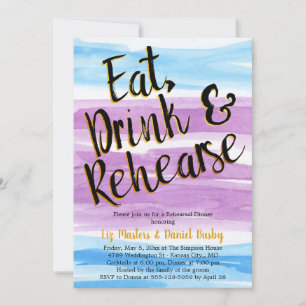 Paarse en blauwe, moderne Waterverf repetitie Kaart