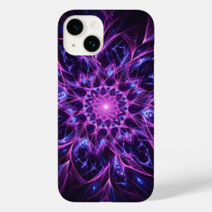Paarse en Blauwe Neon Mandala Hoesje - Glowend