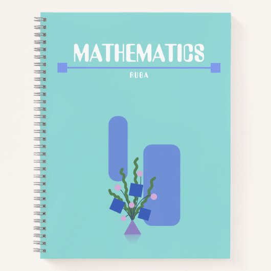 Paarse en blauwe notitieboek met geometrische bloe (Voorkant)