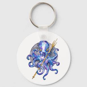 Paarse en blauwe octopus met drieduizend sleutelhanger