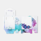 Paarse en blauwe orchidee bruiloft bedankdoosjes (Uitgevouwen)