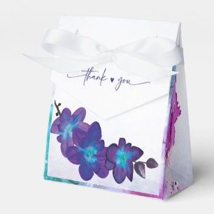 Paarse en Blauwe Orchidee Huwelijk Bedankdoosjes