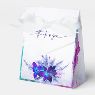 Paarse en Blauwe Orchidee Huwelijk Favoriete Doos Bedankdoosjes
