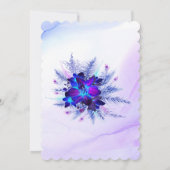 Paarse en blauwe orchidee Quinceañera uitnodiging (Achterkant)