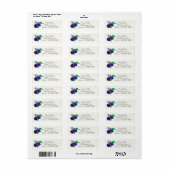 Paarse en blauwe Pansies Terug adreslabel Etiket (Full Sheet)