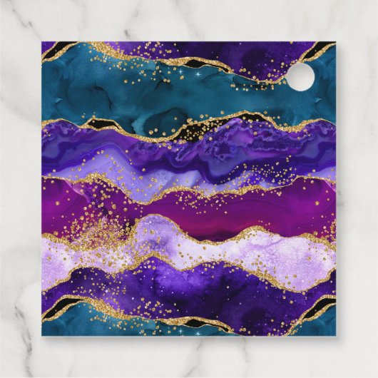 Paarse en Blauwe Peacock Agaat Verjaardag Dank u Bedankjes Labels (Achterkant)