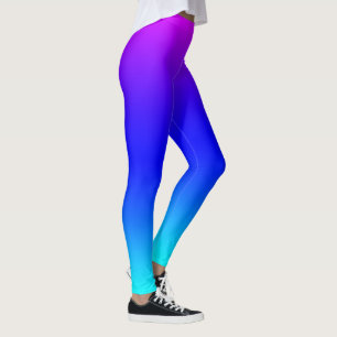 Paarse en blauwe regenbooggradiënt leggings