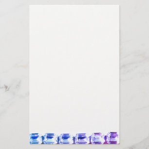 Paarse en blauwe Rhinestonen - juwelen Briefpapier