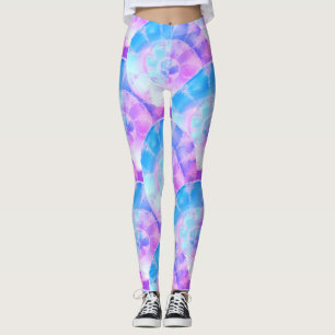 Paarse en blauwe schelpen leggings