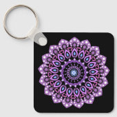 Paarse en blauwe Sleutelhanger Mandala (Voorkant)