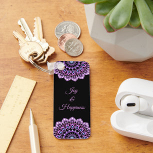 Paarse en blauwe Sleutelhanger Mandala