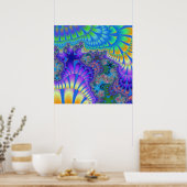 Paarse en blauwe smelt poster (Keuken)