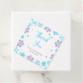 Paarse en Blauwe Sneeuwvlokken Verjaardag Bedankt Bedankjes Labels (In situ)