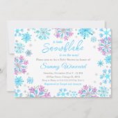 Paarse en blauwe sneeuwvlokken WinterBaby shower Kaart (Voorkant)