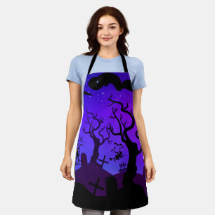 Paarse en blauwe spookachtige begraafplaats Hallow Schort