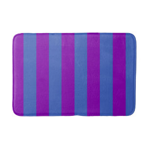 Paarse en blauwe strepen badmat