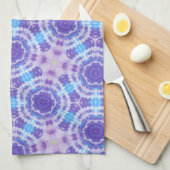 Paarse en Blauwe Tie Dye Pattern Theedoek (Quarter Fold)