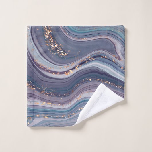 Paarse en blauwe tinten marmer bad handdoek (Wasdoekje)