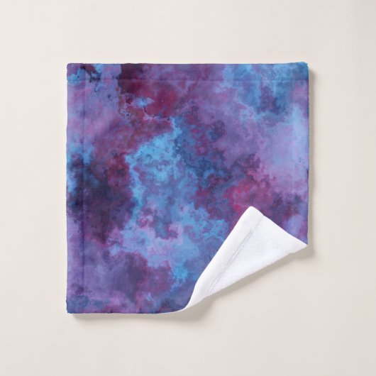 paarse en blauwe turquoise Marmer abstract Bad Handdoek (Wasdoekje)