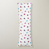 Paarse en blauwe ventilatorafdrukken, modern Flora Lichaamskussen (Voorkant Verticaal)