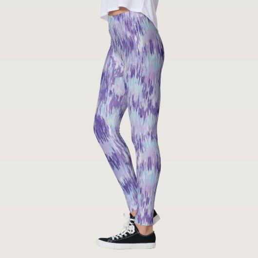 Paarse en Blauwe Verticale Paint Patroon Leggings (Links)