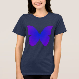 Paarse en Blauwe Vlinder Tri-Blend Shirt