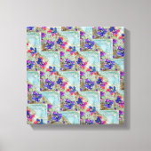 Paarse en blauwe vloerpleinen Zigzags Canvas Afdruk (Voorkant)