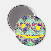 Paarse en blauwe vloerpleinen Zigzags Magneet (Voorkant / Achterkant)