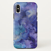 Paarse en Blauwe Waterverf