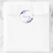 Paarse en blauwe waterverf floral dank jullie les ronde sticker (Tas)