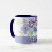 Paarse en blauwe waterverf onaanpasbaar mok (Voorkant links)