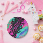 Paarse en blauwe wervelende kunst Bord (Feest)