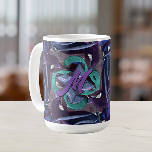 Paarse en blauwe wervelingen koffiemok